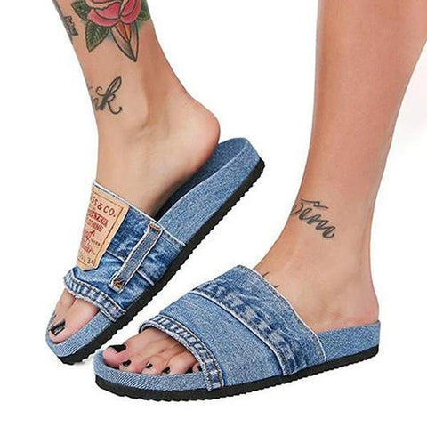 Women's Stylish Denim Slides Sandals