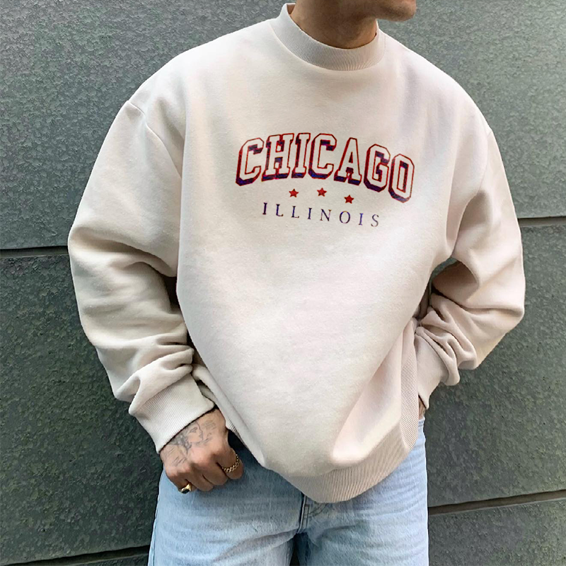 Men's Oversized Vintage Print Sweatshirt