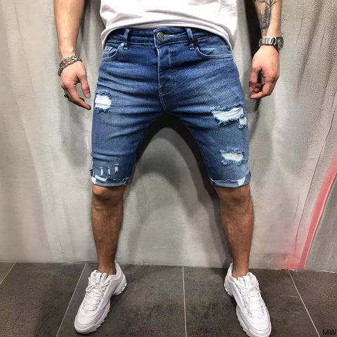 Ripped Slim-fitting and Thin Shorts