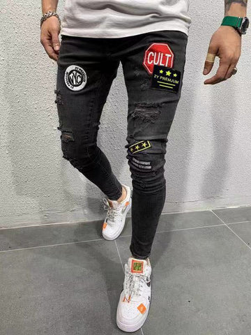 Badge Stretch Slim Jeans