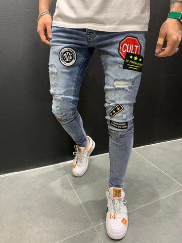 Badge Stretch Slim Jeans