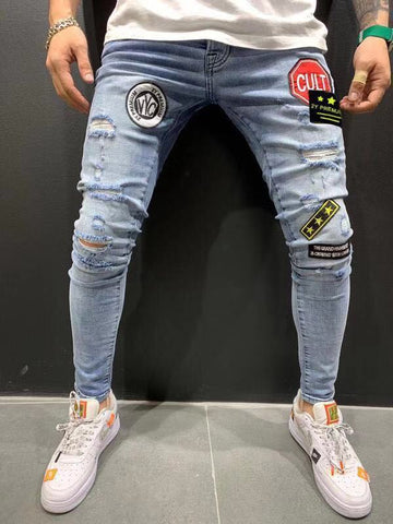 Badge Stretch Slim Jeans
