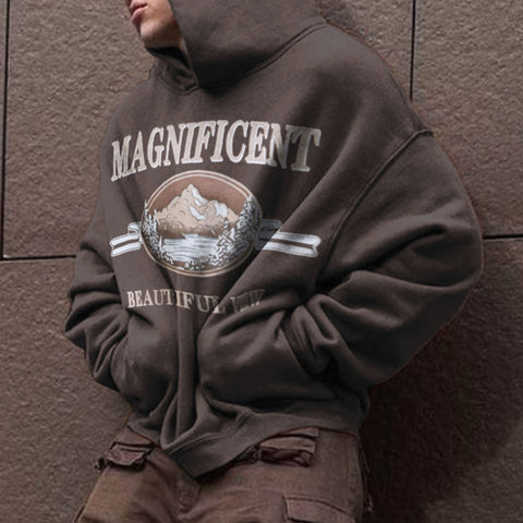 Men's Casual Logo Print Hoodie