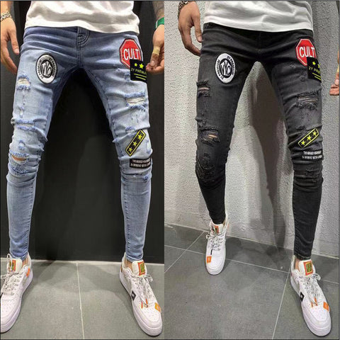 Badge Stretch Slim Jeans
