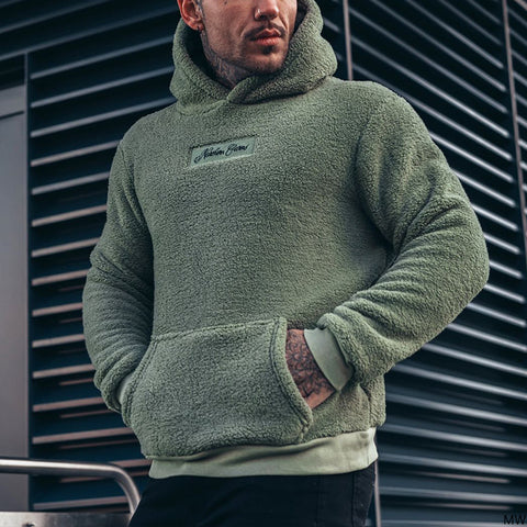 Fashion Hooded Men's Plush Sweater