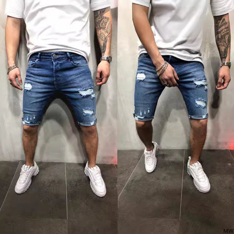 Ripped Slim-fitting and Thin Shorts