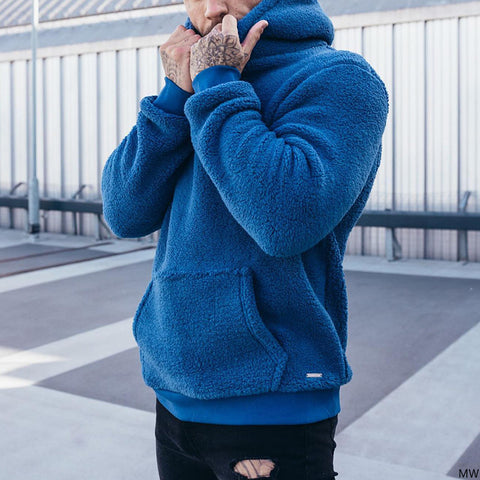 Fashion Hooded Men's Plush Sweater