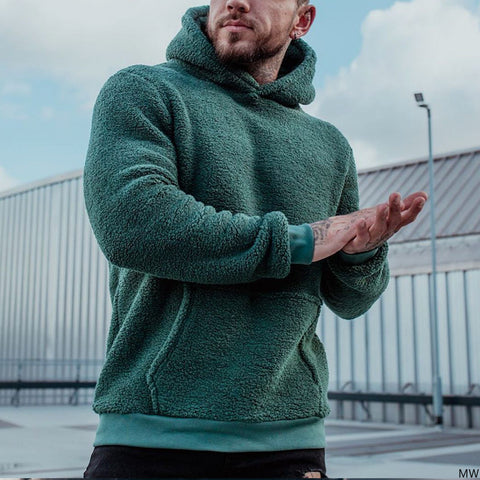 Fashion Hooded Men's Plush Sweater