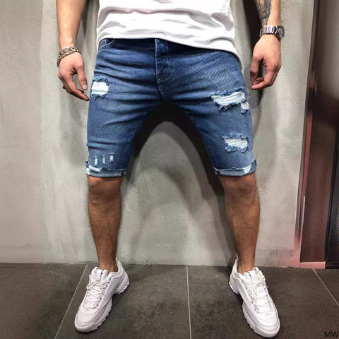 Ripped Slim-fitting and Thin Shorts