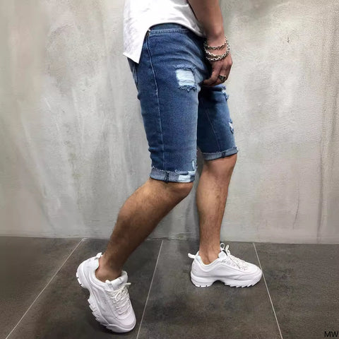 Ripped Slim-fitting and Thin Shorts