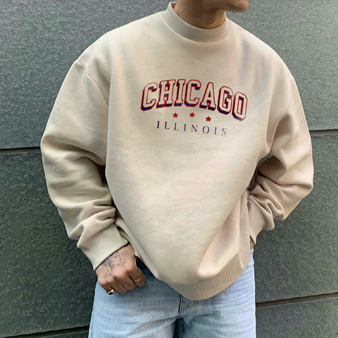 Men's Oversized Vintage Print Sweatshirt