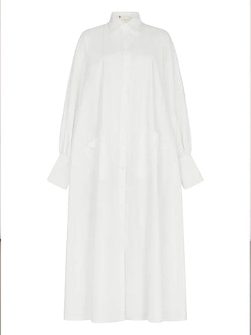Solid Side-Slit Shirt Dress