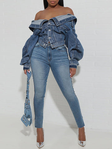 Asymmetric Denim Jacket