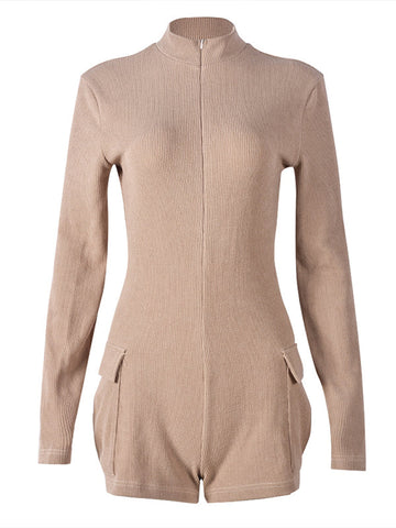 Zip-Front Cargo Romper