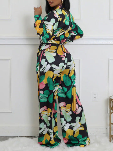 Printed Tied Jumpsuit