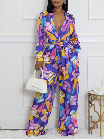 Printed Tied Jumpsuit