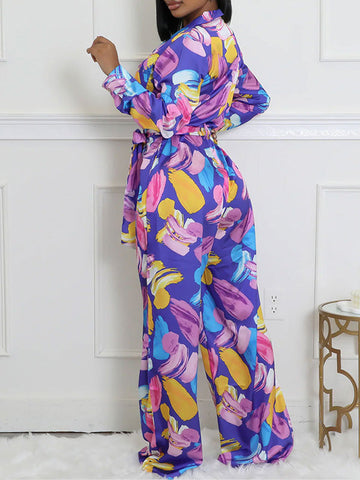 Printed Tied Jumpsuit