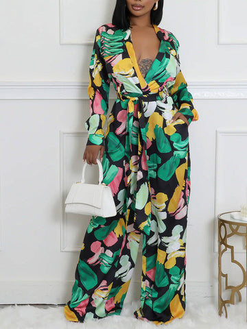 Printed Tied Jumpsuit