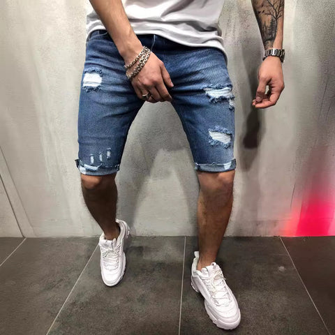 Ripped Slim-fitting and Thin Shorts