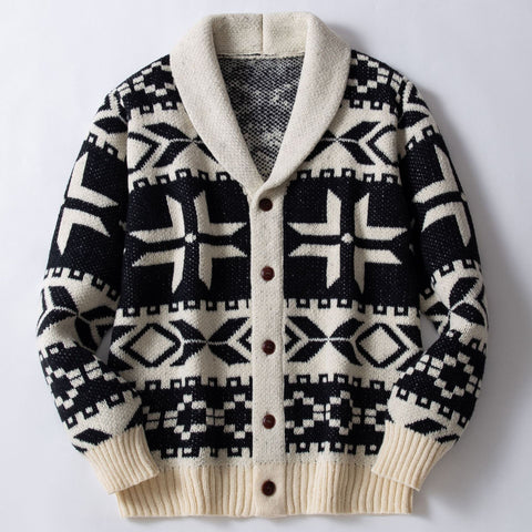 Retro Jacquard Knitted Sweater