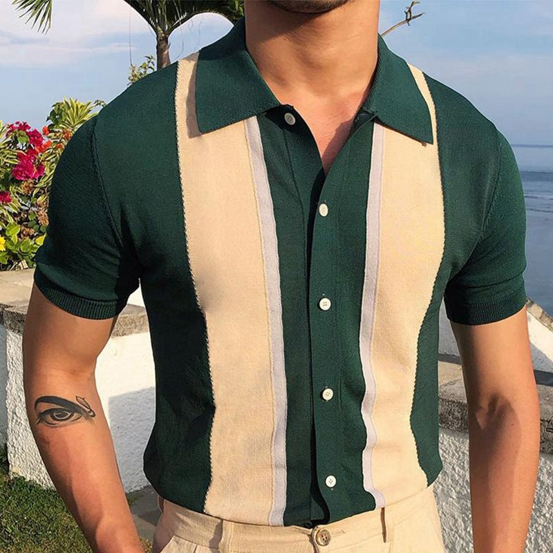 T-shirt Knit Short Sleeved Polo Shirt