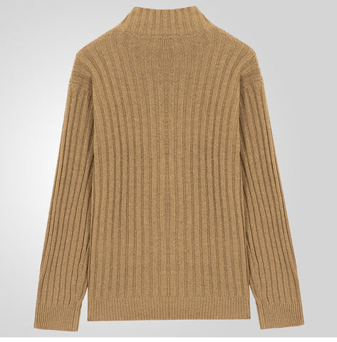 Casual Single-breasted Knitted Sweater, Lapel Long-sleeved Sweater Jacket