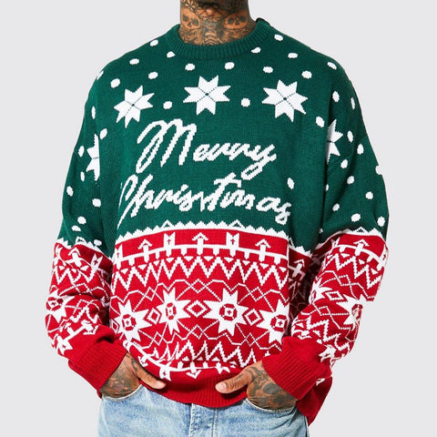Christmas Jacquard Loose Pullover Sweater