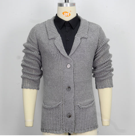 Fashion Suit Collar Cardigan Sweater