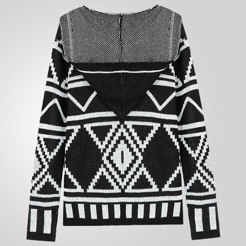 Jacquard Knitted Sweater Jacket