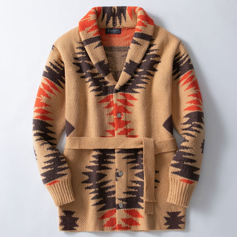 Vintage Heavy Industry Jacquard Sweater, Cardigan Jacket
