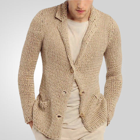 Fashion Suit Collar Cardigan Sweater