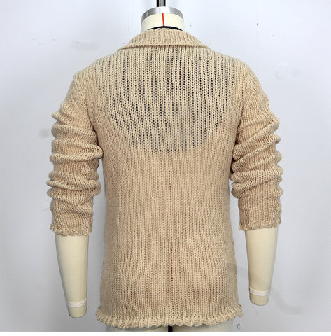 Fashion Suit Collar Cardigan Sweater