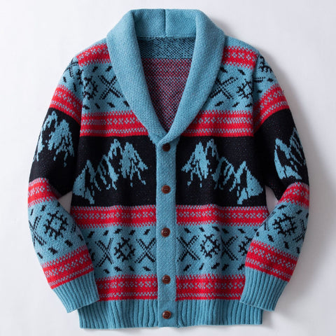Vintage Jacquard Thickened Cardigan Sweater