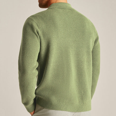 Knitted Sweater Shirt Collar Long Sleeve Sweater Jacket