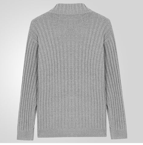 Casual Single-breasted Knitted Sweater, Lapel Long-sleeved Sweater Jacket