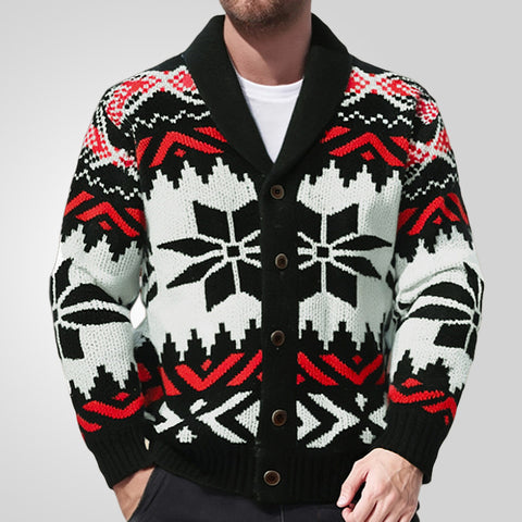 Vintage Jacquard Thickened Wool Jacket