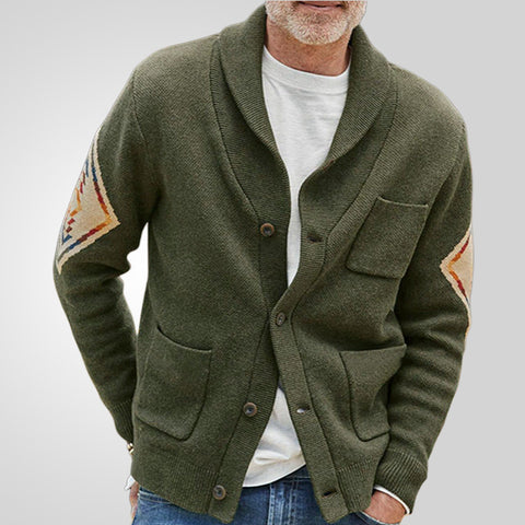 Jacquard Knitted Sweater Long Sleeve Thickened Cardigan Sweater