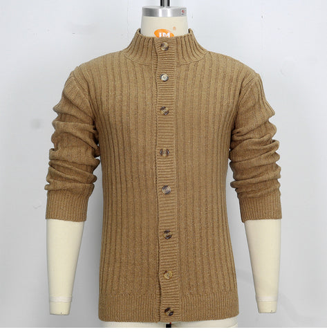 Casual Single-breasted Knitted Sweater, Lapel Long-sleeved Sweater Jacket
