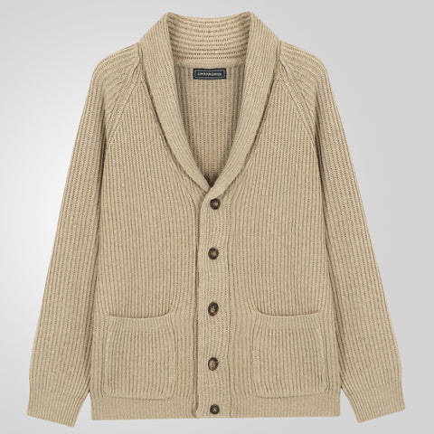 Solid Color Lapel Neck Long-sleeved Outer Wear Knitted Sweater