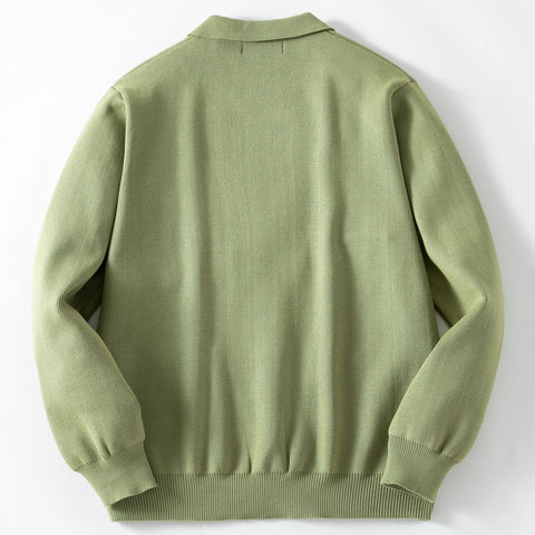 Knitted Sweater Shirt Collar Long Sleeve Sweater Jacket