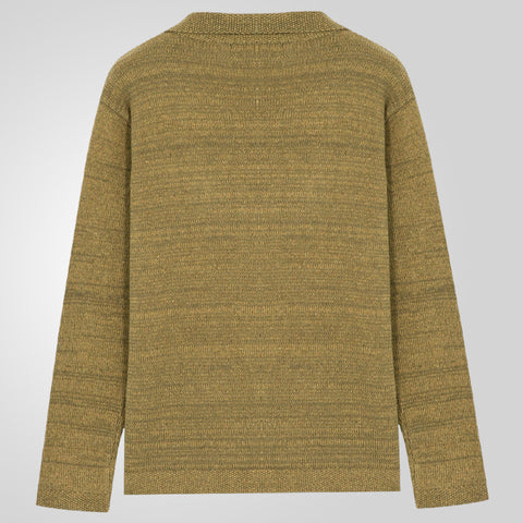 Long-sleeved Lapel Single-breasted Knitted Sweater, Slim-fit Cardigan Sweater Jacket