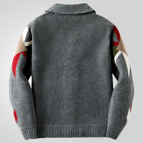 Lapel Thickened Knitted Jacket Sweater