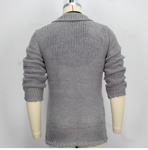 Fashion Suit Collar Cardigan Sweater