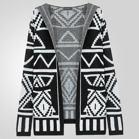 Jacquard Knitted Sweater Jacket
