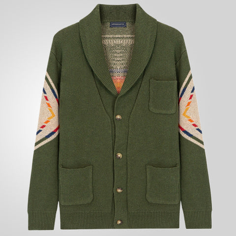 Jacquard Knitted Sweater Long Sleeve Thickened Cardigan Sweater