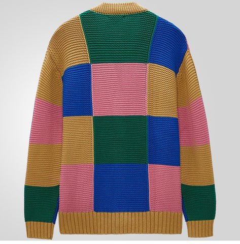 Fashion Contrasting Color Cardigan Sweater