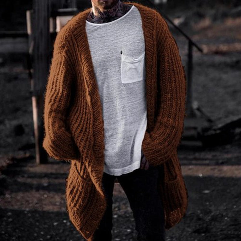 Men's Thick Needle Cardigan Sweater Jacket