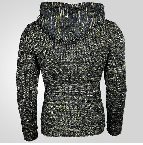 Hooded Pullover Knitted Sweater, Long-sleeved Knitted Sweater