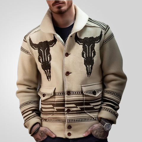 Knitted Long-sleeved Lapel Cardigan Sweater