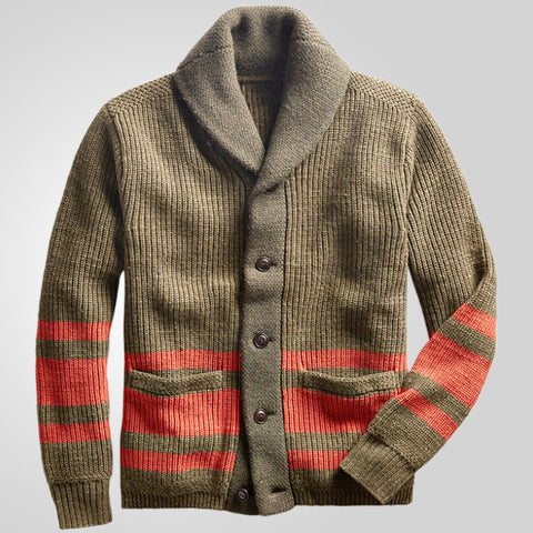 Knitted Sweater Jacket, Lapel Zipper Cardigan Sweater